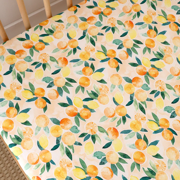 Sunny Citrus Fitted Cot Sheet