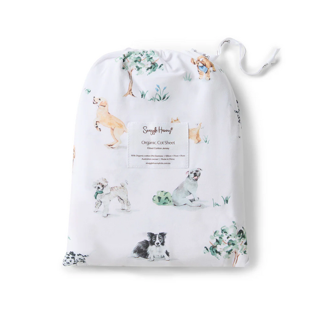 Dog Park Fitted Cot Sheet