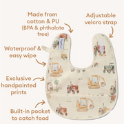 Diggers & Tractors Snuggle Bib