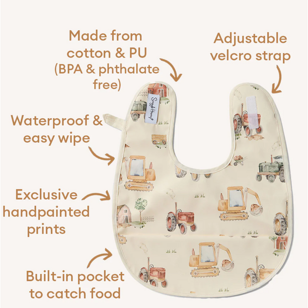 Diggers & Tractors Snuggle Bib