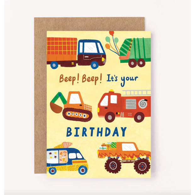 Vehicles Happy Birthday Card