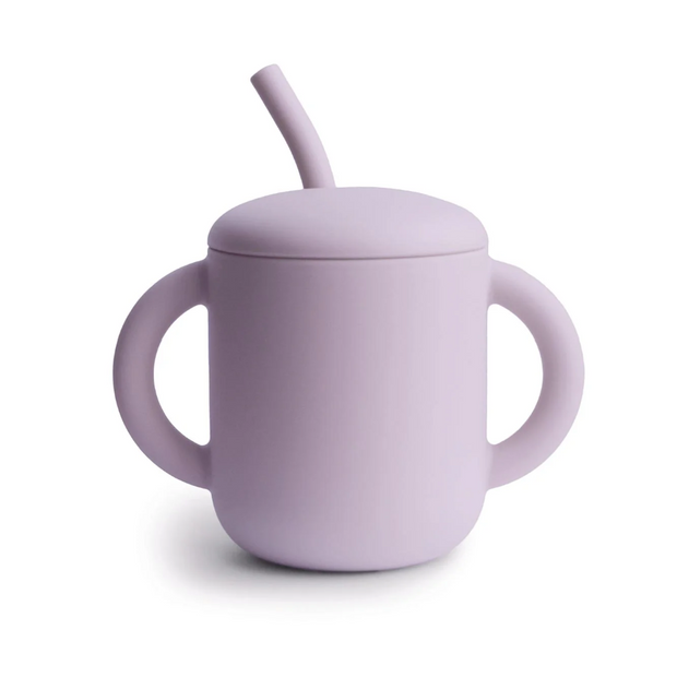 Silicone Training Cup + Straw VARIOUS COLOURS
