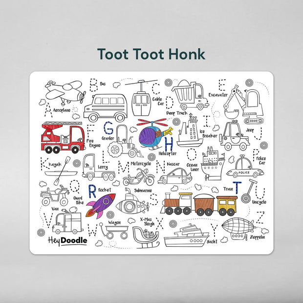 Hey Doodle Reusable Colouring Silicone Placemat VARIOUS STYLES
