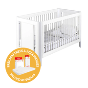 Sun Cot (White) + FREE MATTRESS + ACCESSORIES