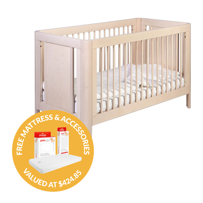 Sun Cot (Whitewash) + FREE MATTRESS + ACCESSORIES