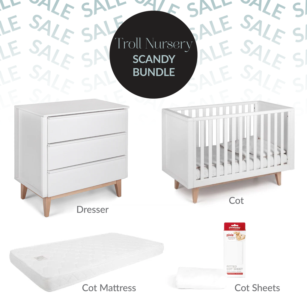 Troll Scandy Bundle Set In White Complete Baby Care Set