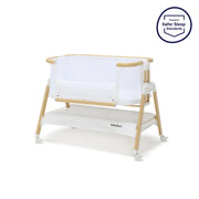 Alfie Bedside Bassinet - White/Natural