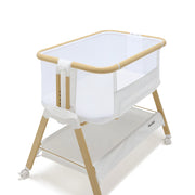 Alfie Bedside Bassinet - White/Natural