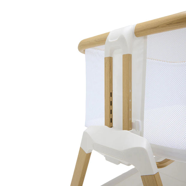 Alfie Bedside Bassinet - White/Natural