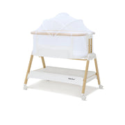 Alfie Bedside Bassinet - White/Natural