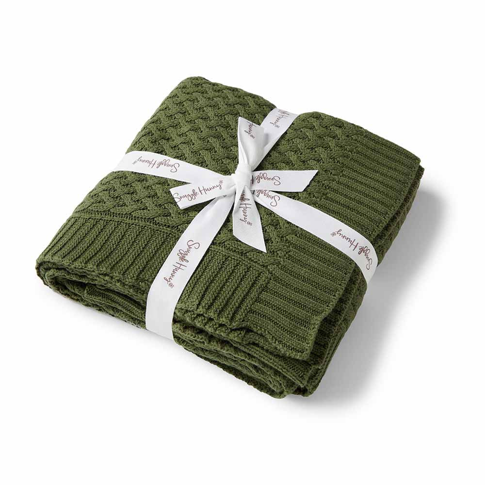 Olive Diamond Knit Organic Baby Blanket Olive Diamond Knit Organic Baby Blanket