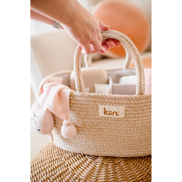 Cotton Rope Nappy Caddy Organiser