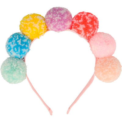 Rainbow Pompom Headband