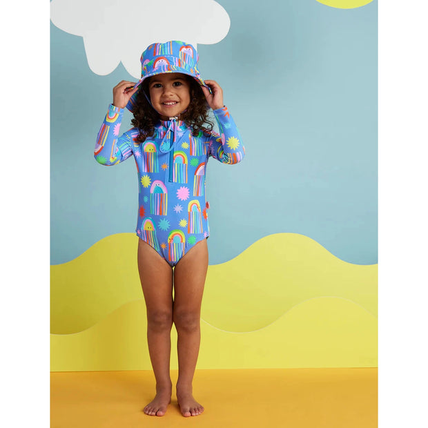 Long Sleeve Zip Bather Rainbow Reef