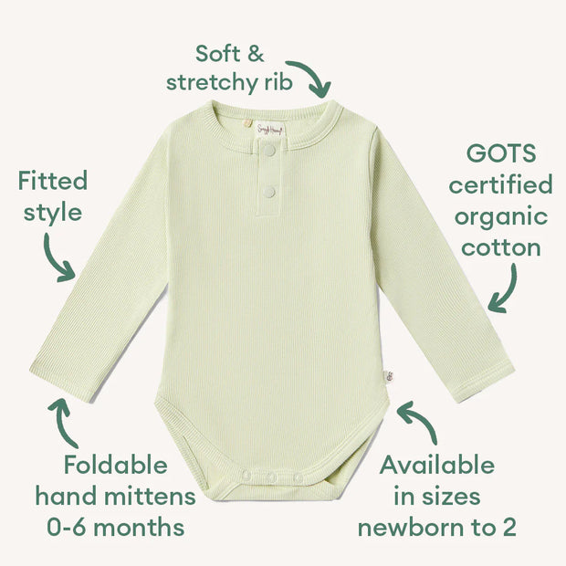 Long Sleeve Organic Bodysuit - Honeydrew