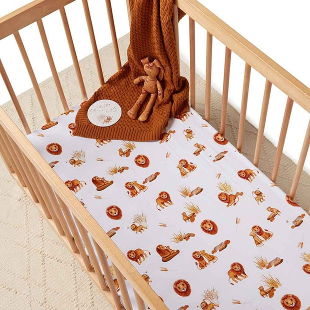Fitted Cot Sheet - Lion