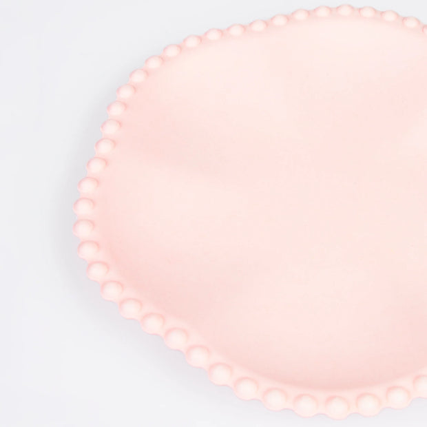 Pink Dot Edged Flower Compostable Side Plates