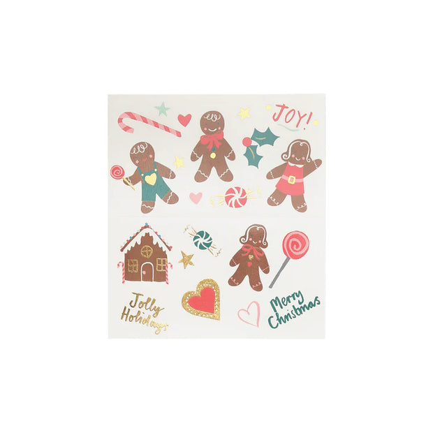 Gingerbread Temporary Tattoos (Pack of 2)