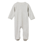 Cotton Stretch and Grow - Grey Marl Stripe