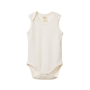 Pointelle Singlet Bodysuit - Natural