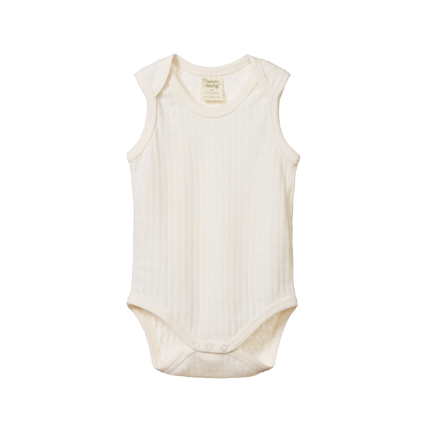 Pointelle Singlet Bodysuit - Natural