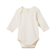 Organic Cotton Long Sleeve Bodysuit - Natural