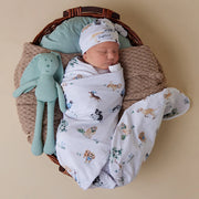 Organic Jersey Wrap & Beanie Set- Dog Park