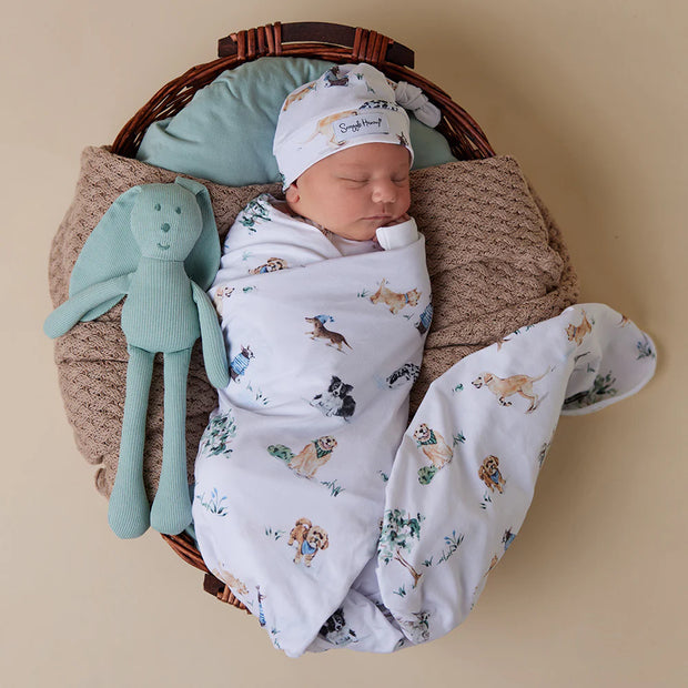 Organic Jersey Wrap & Beanie Set- Dog Park