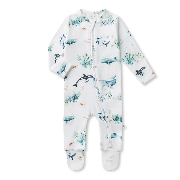Organic Snuggle Sleepsuit Zip Footie VARIOUS DESIGNS