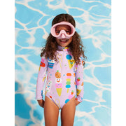 Long Sleeve Zip Bather - Sundae Fun Day