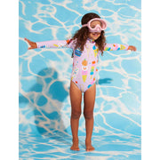 Long Sleeve Zip Bather - Sundae Fun Day