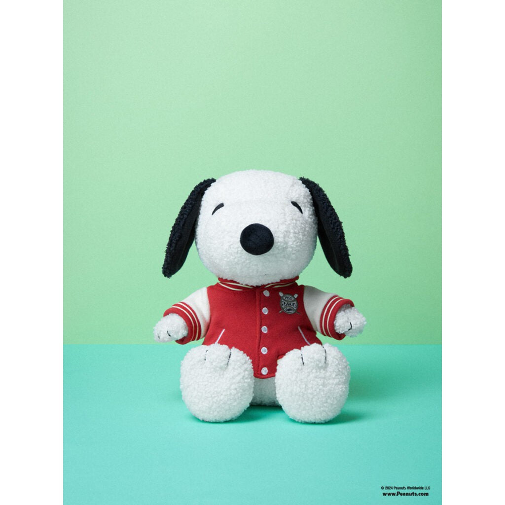 Snoopy Sitting with Varsity Jacket