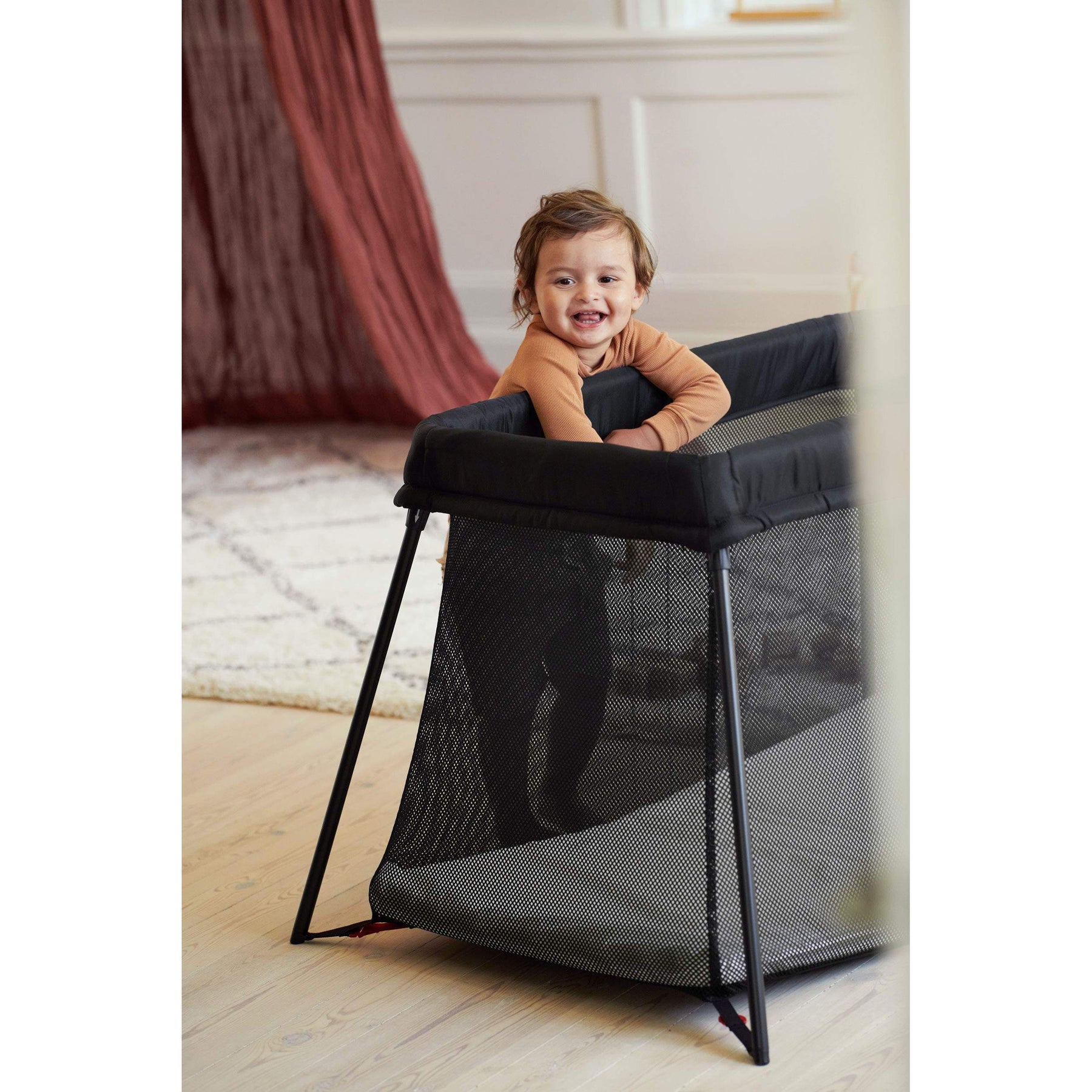 Baby Bjorn Travel Cot In Black Mesh Metro Baby