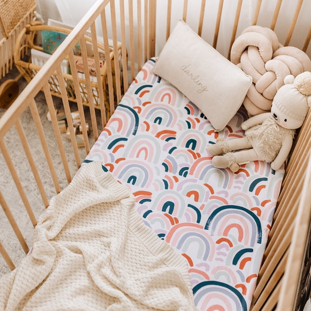 Fitted Cot Sheet - Rainbow Baby