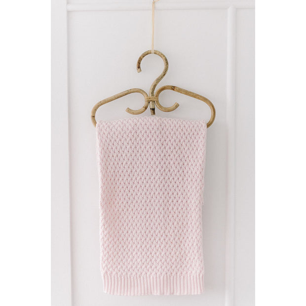 Diamond Knit Baby Blanket - Blush Pink