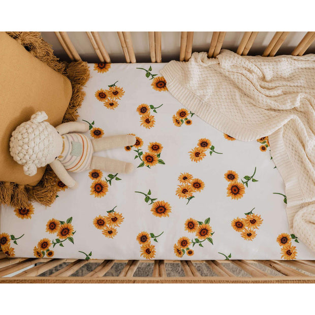 Fitted Cot Sheet - Sunflower