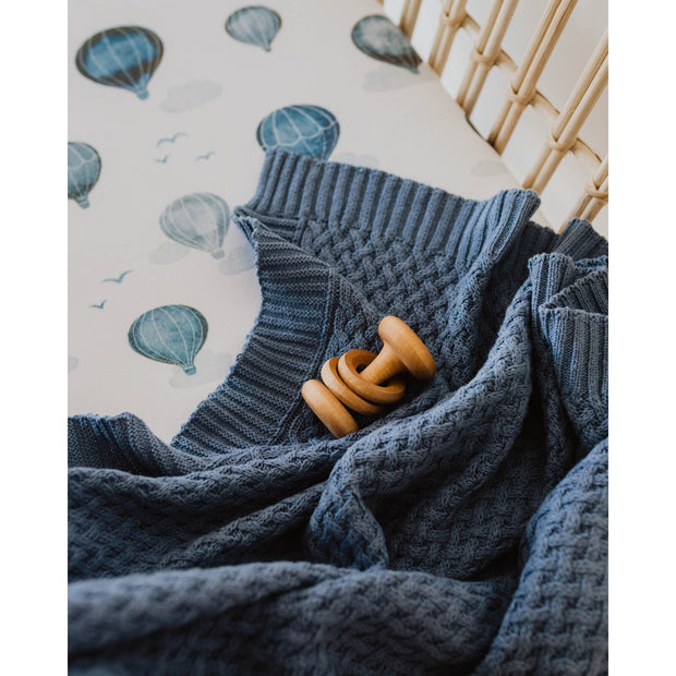 Diamond Knit Baby Blanket - River