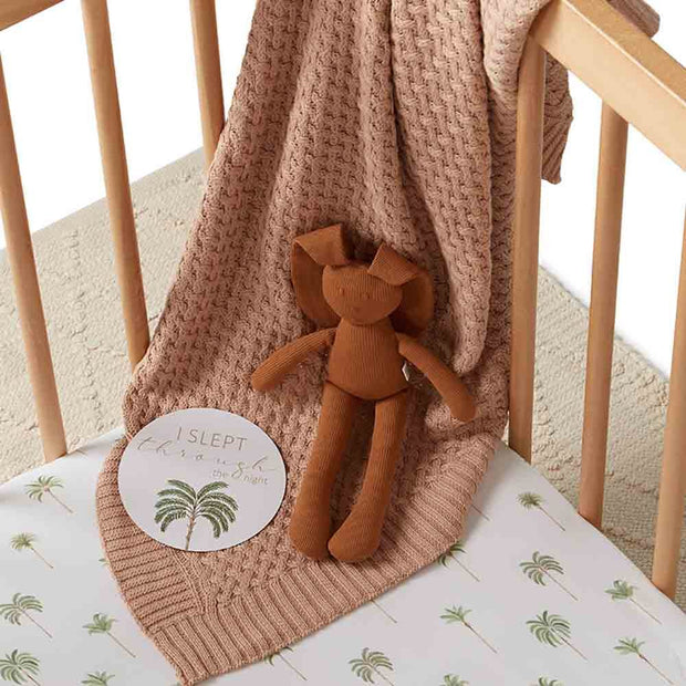 Fitted Cot Sheet - Green Palm