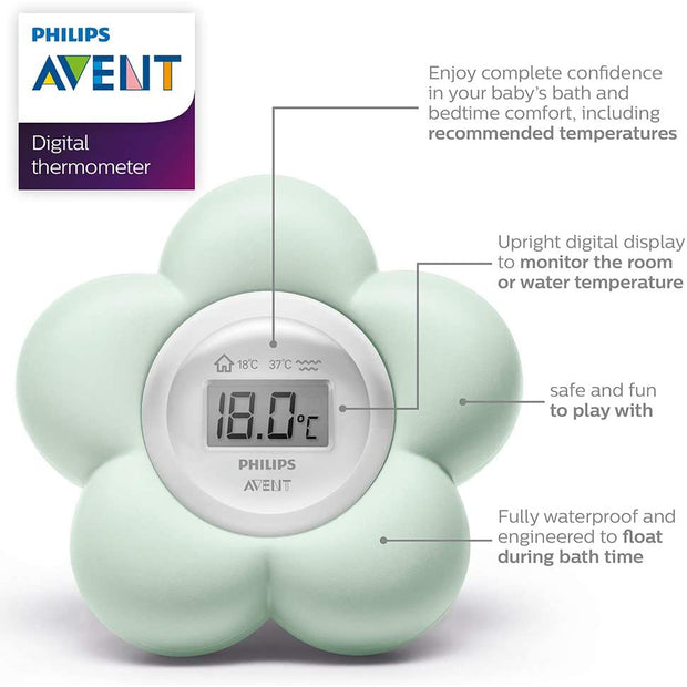 Philips avent Baby Bath And Room Thermometer Green