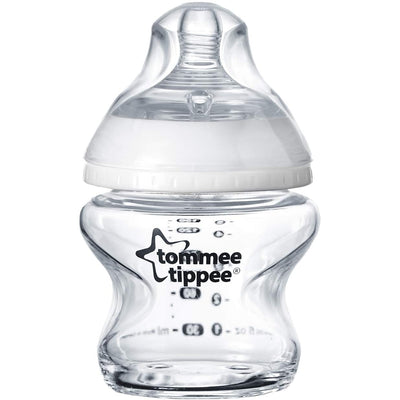 Tommee Tippee Closer to Nature Baby Bottle, Natural Shaped Dummy with  Anti-Colic Valve, 150ml, Set of 1, Clear (Color and Design May Vary)