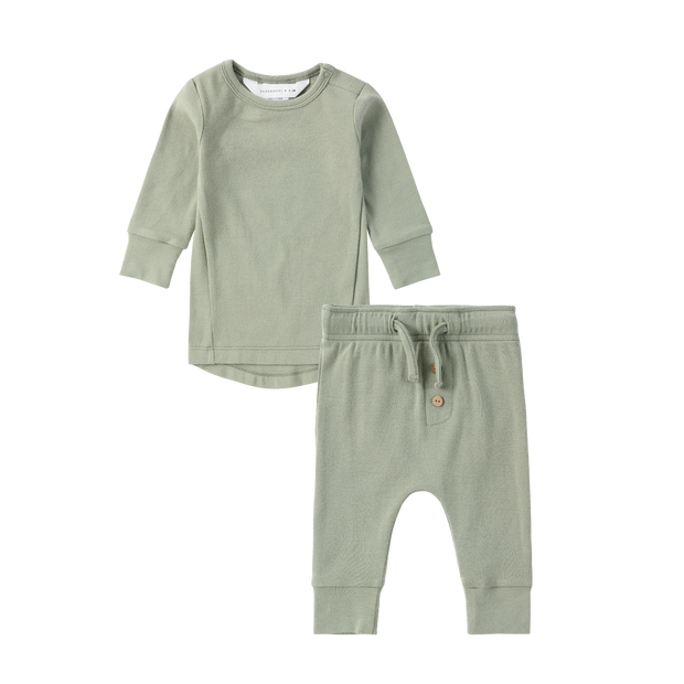 PJ Long Sleeve Pant Set - Sage