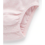 Ribbed Bodysuit Long Sleeve - Pale Pink Melange