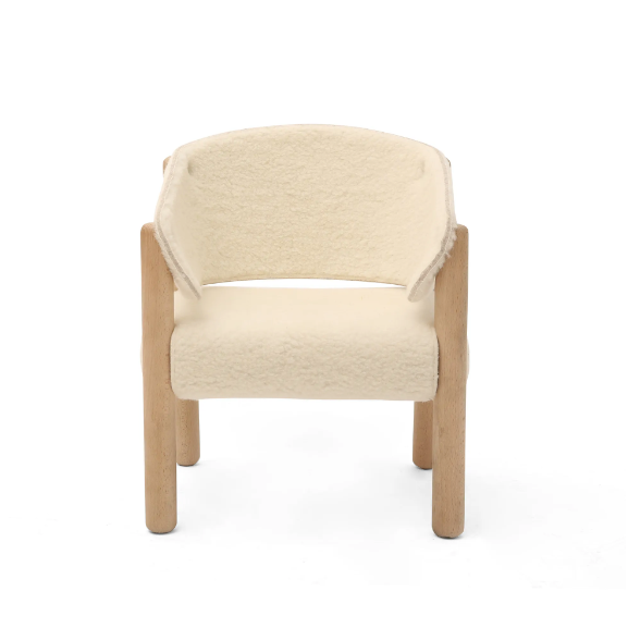 Saba Children's Chair in White Fur