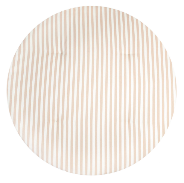Fluffy Round Playmat - Taupe Stripes/ Natural