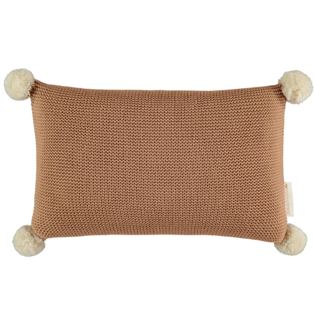 So Natural Knitted Cushion - Biscuit