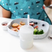 Silicone Straw Cup with Lid - Grey