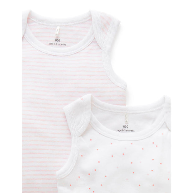 2 pack Singlet Bodysuit - Pale Pink Pack