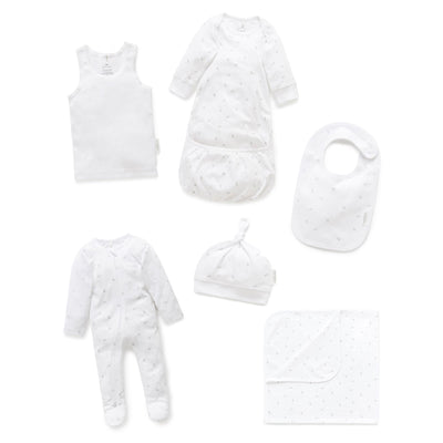 Newborn Hospital Pack - Pale Grey Leaf with Spot