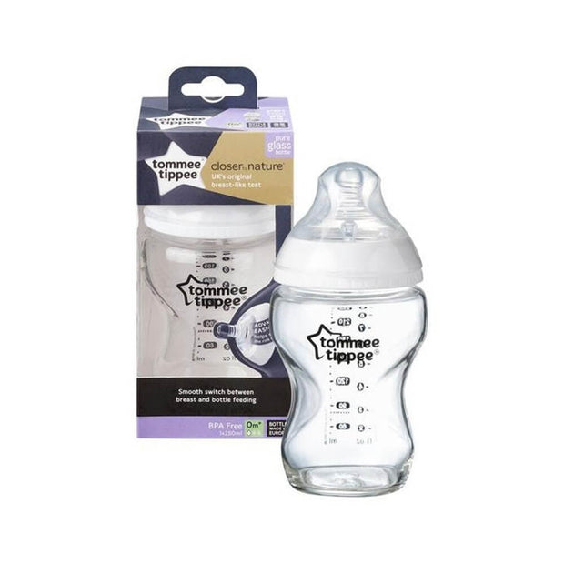 Closer to Nature Glass Bottle with Medium Flow Teat VARIOUS SIZES